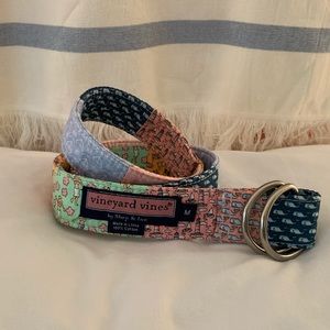 Vineyard Vines D-Ring Patchwork Belt - Size Medium